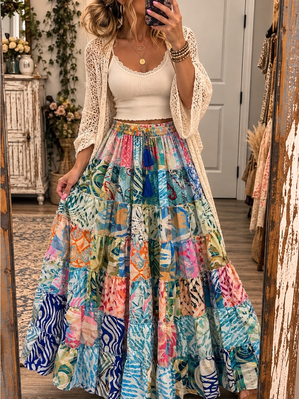 Boho patchwork skirt